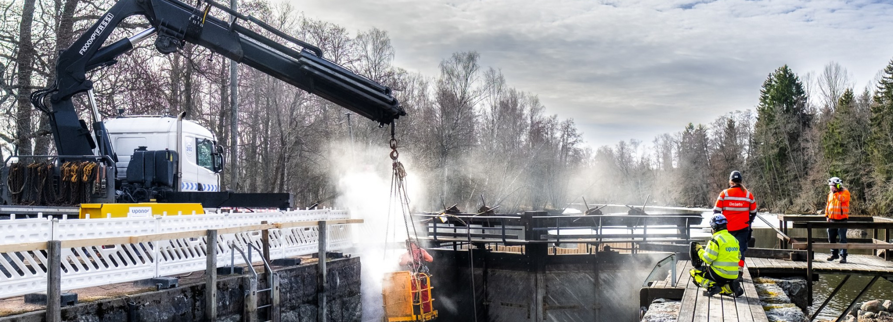 Strukan sulun korjaus. Carl Svanfält / Pyhtään kunta